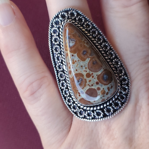New Asteroid Jasper Silver Ring. - Picture 4 of 11